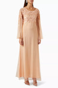 Marquee Embellished Kaftan in Silk-tulle