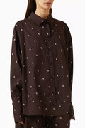 Diana Logo-print Oversized Shirt in Cotton-poplin