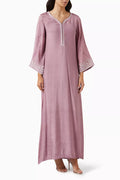 Embellished Kaftan in Cotton Silk Blend