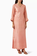 Embroidered Kaftan in Silk