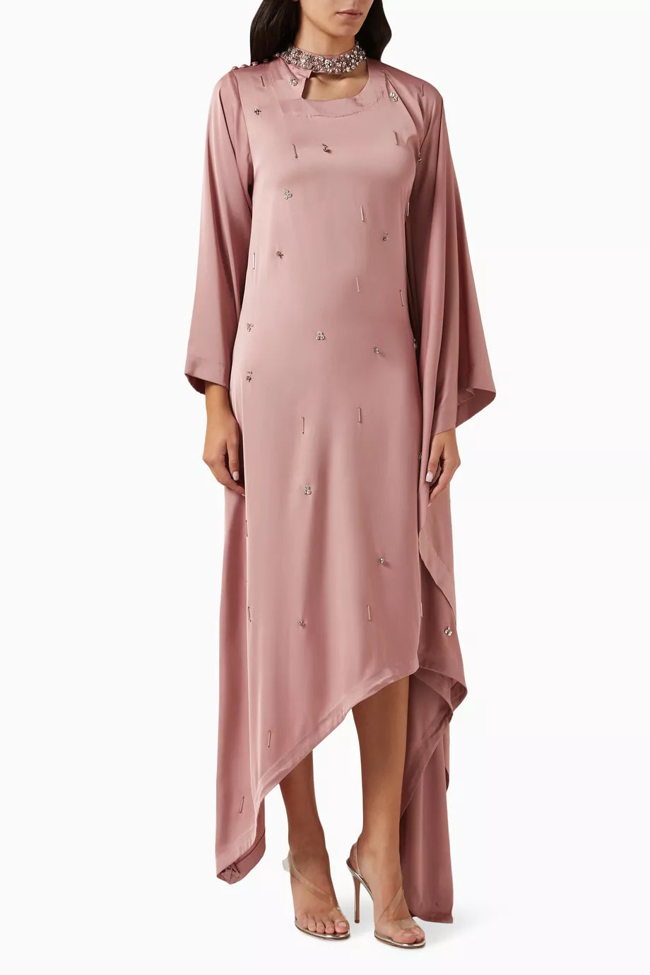 Choker Kaftan in Crepe Satin