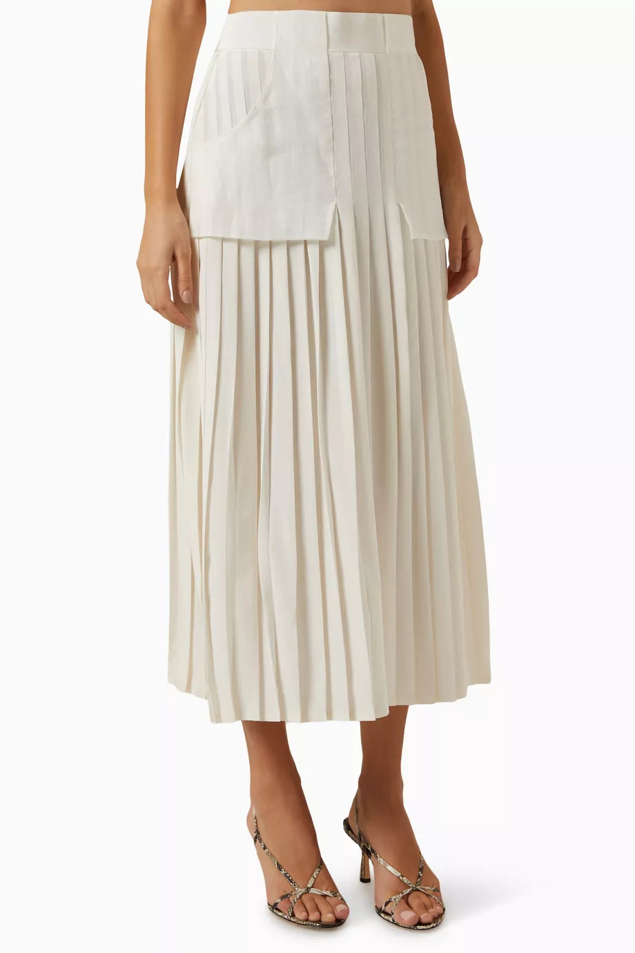 Knife-pleated Skirt in Silk