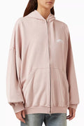 Back Flip Round Zip-Up Oversized Hoodie in Fleece