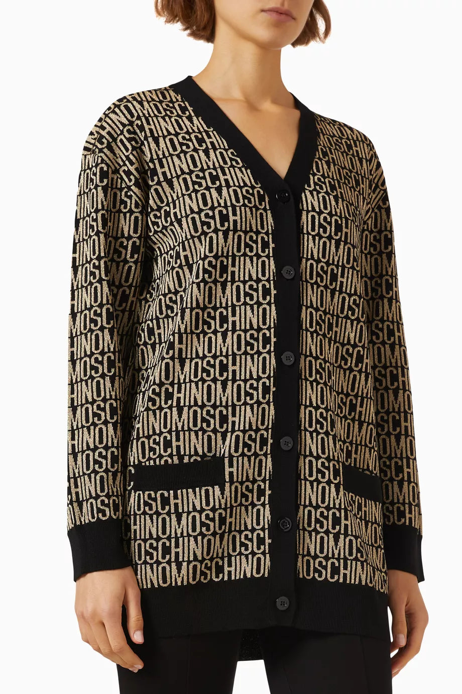 All-over Logo Cardigan in Merino Wool