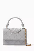 Mini Fleming Soft Top-handle Chain Wallet in Leather