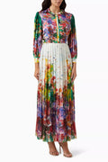 Long-sleeve Maxi Dress in Satin