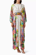 Embroidered Kaftan in Silk-chiffon