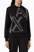 AX Logo Hooded Sweatshirt in Cotton Fleece