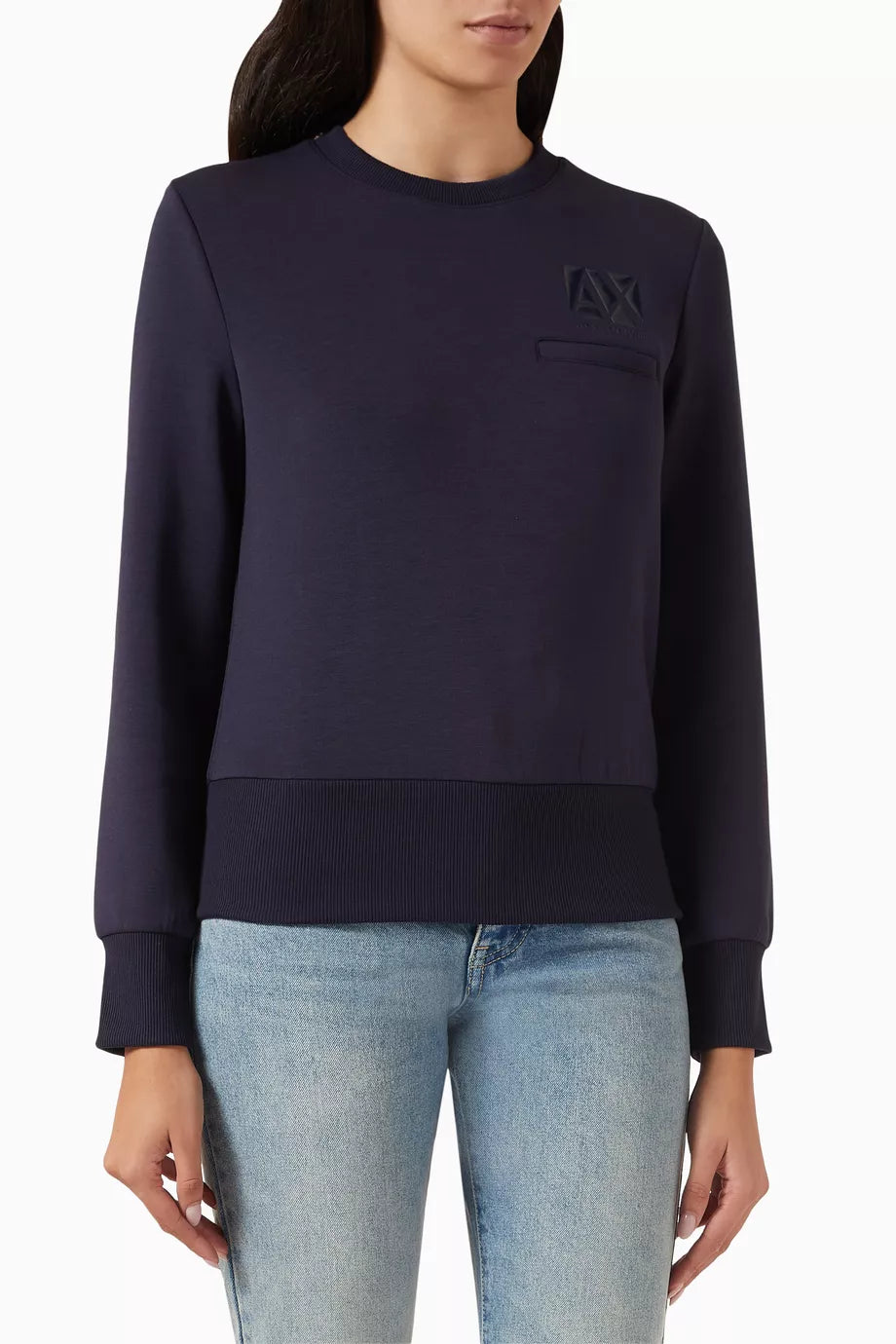 AX Logo Sweatshirt in Stretch Nylon