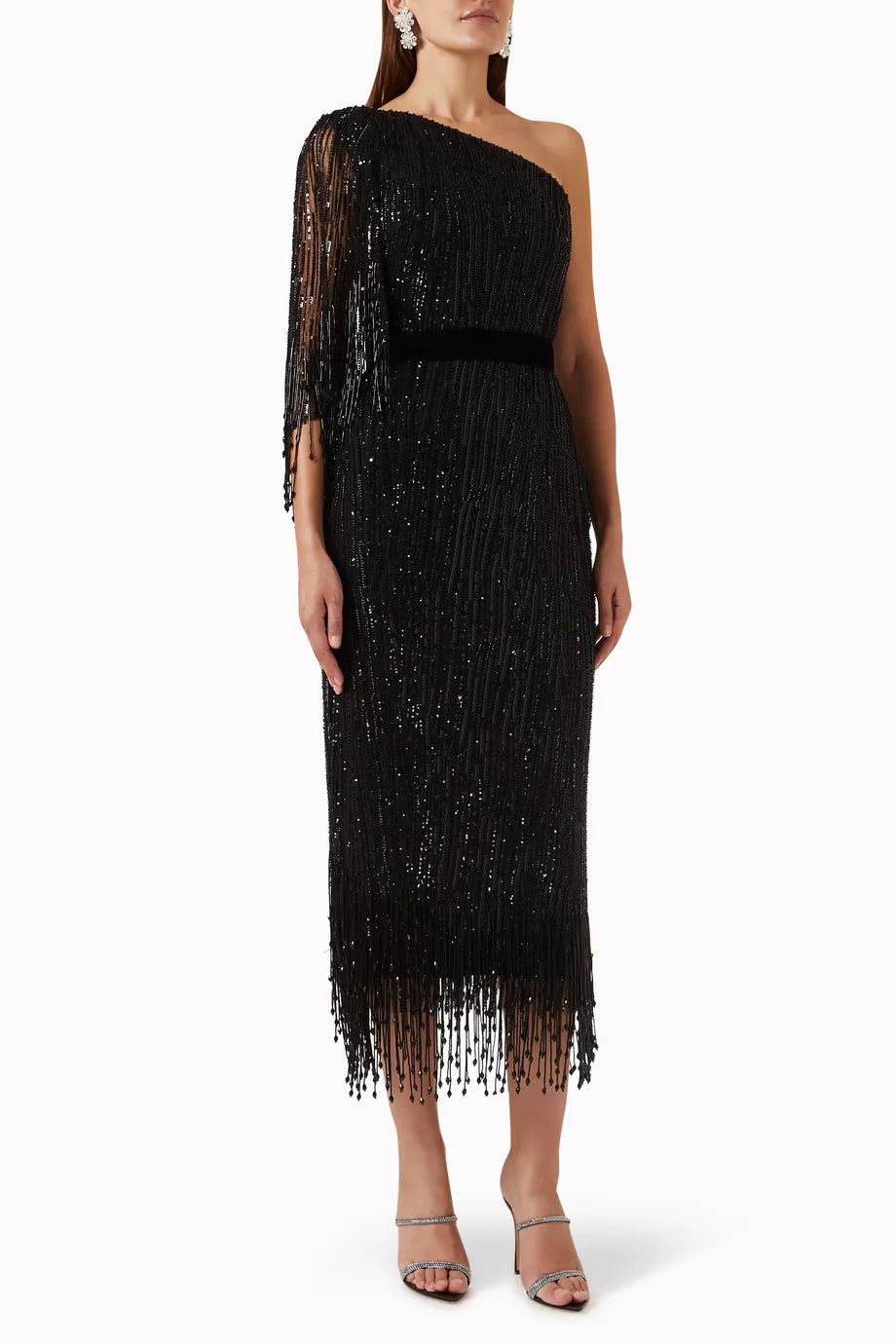 Lara One-shoulder Embellished Dress