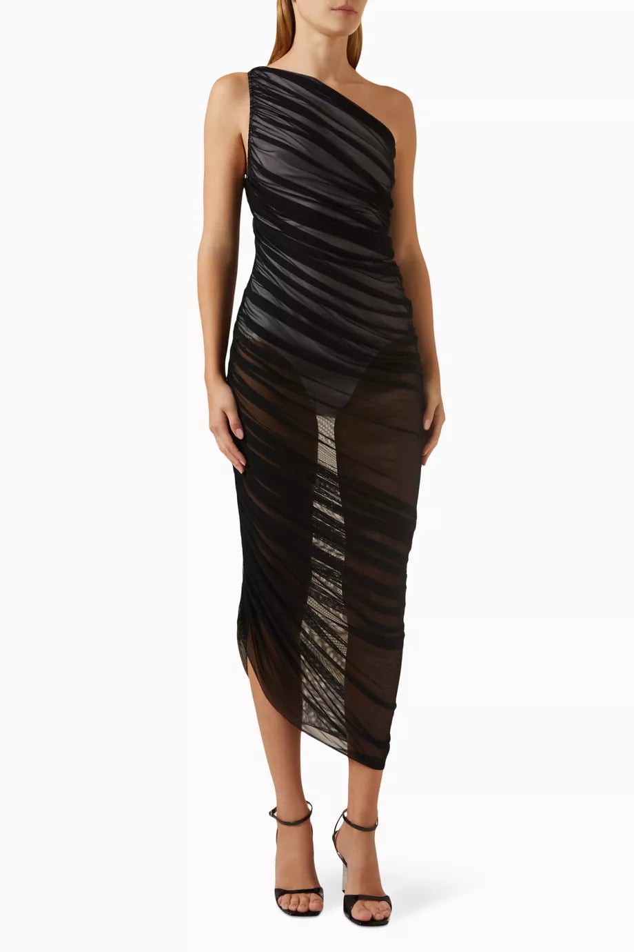 Diana One-shoulder Gown in Mesh