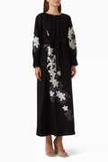 Embroidered Maxi Dress in Cotton