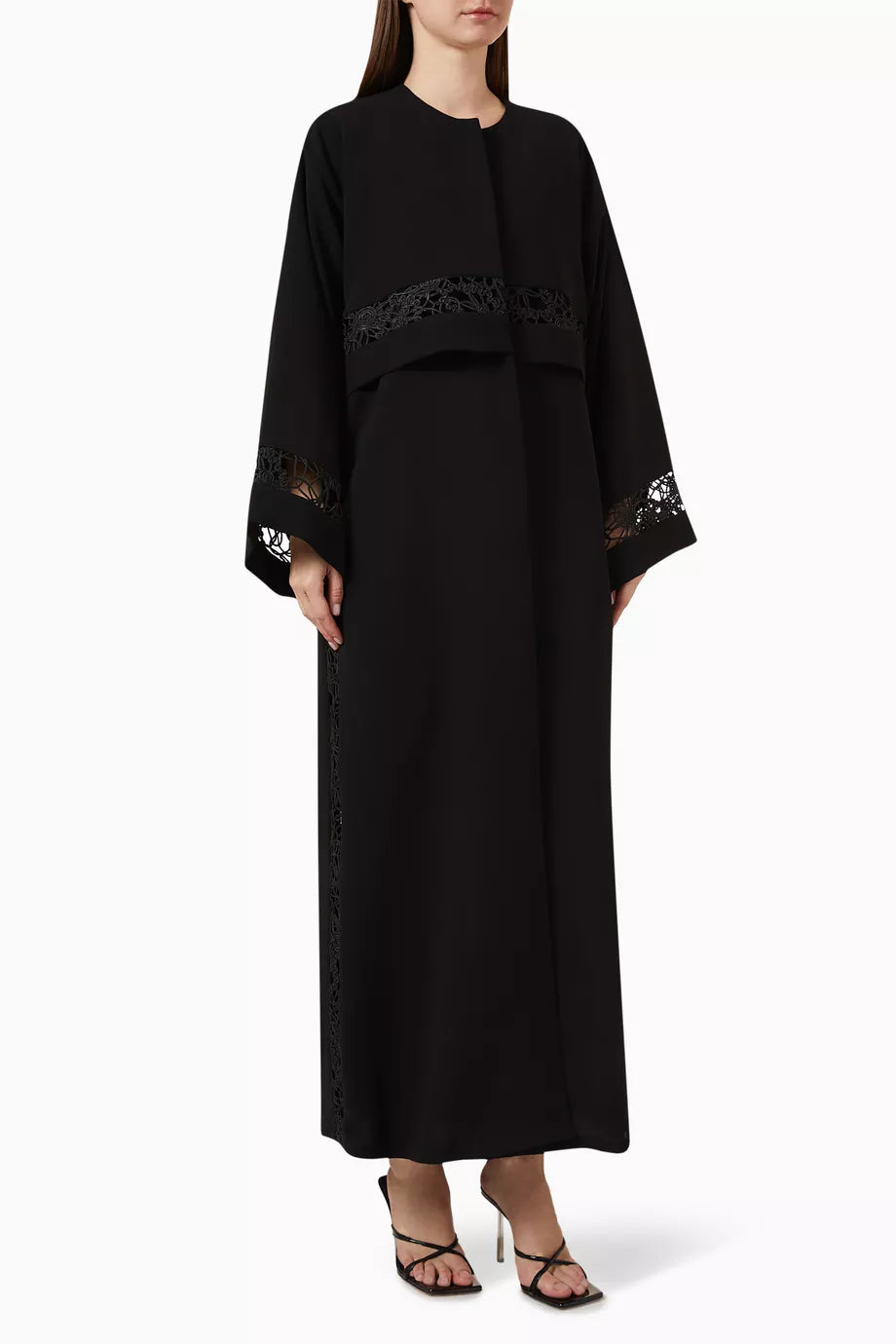 Lace-panelled Abaya