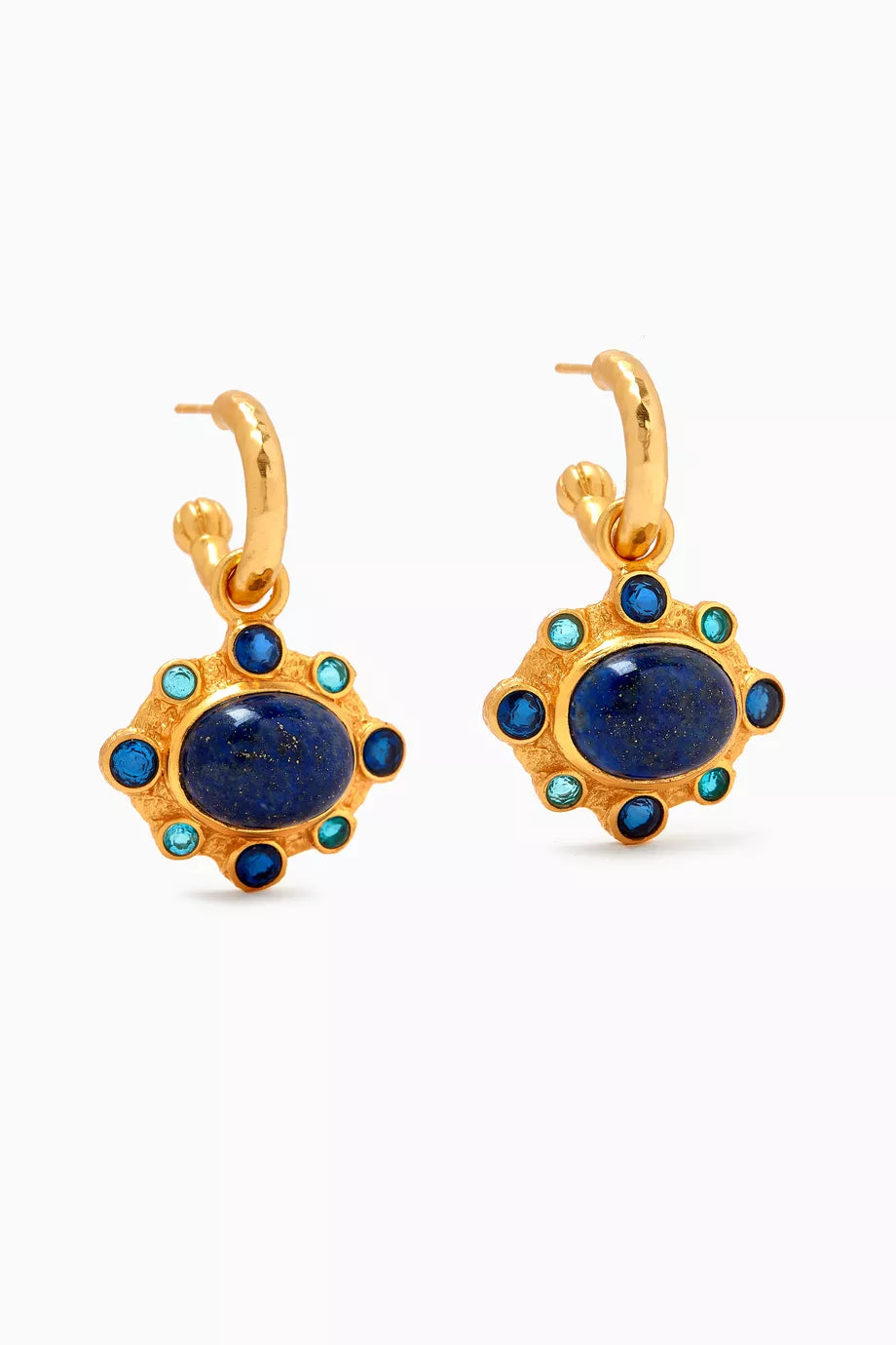 Laia Hoop Drop Earrings in 24kt Gold-plated Brass