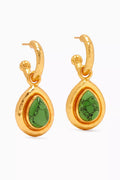 Ines Stone Drop Earrings in 24kt Gold-plated Brass