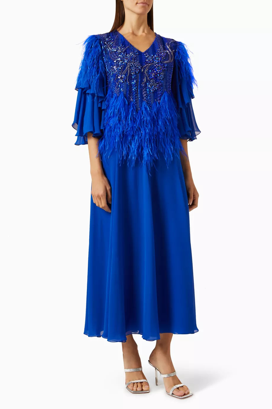 Feather-embellished Kaftan