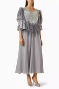 Feather-embellished Kaftan