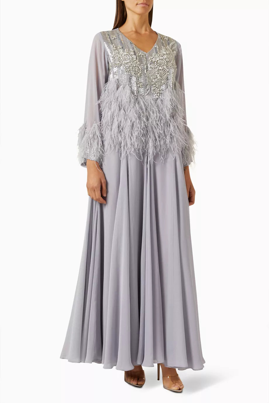 Feather-embellished Kaftan