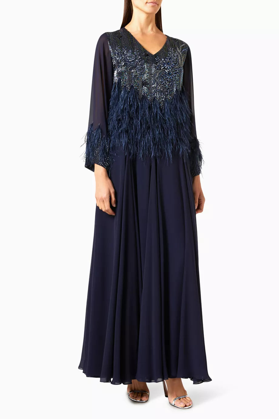 Feather-embellished Kaftan