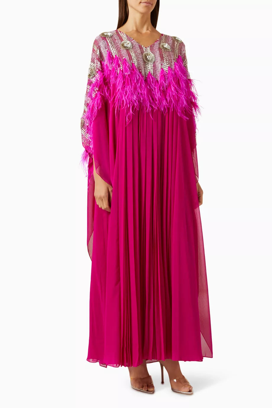 Feather-embellished Kaftan