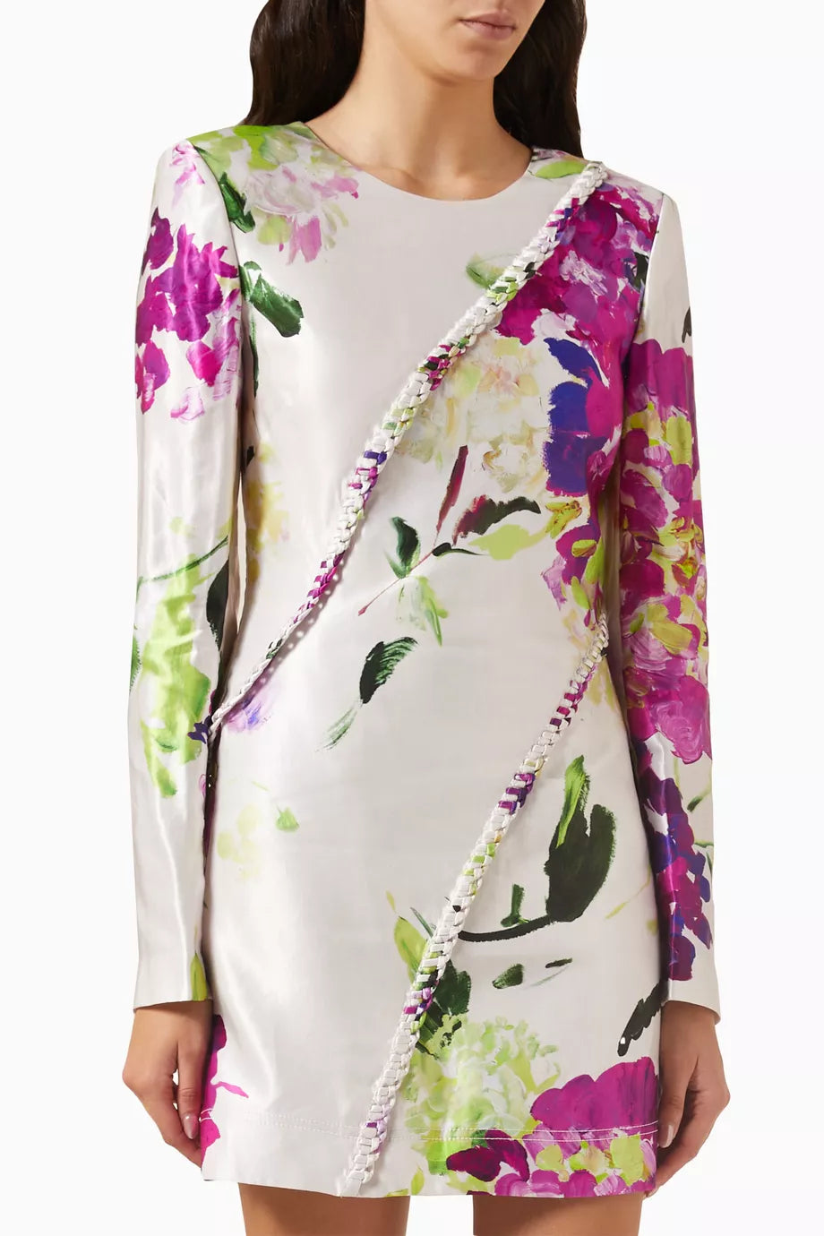 Arbour Whipstitch Mini Dress in Linen-blend