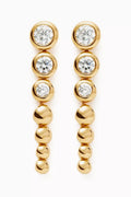Articulated Beaded Stone Drop Earrings in 18kt Recycled Gold-plated Vermeil