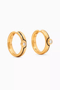 Enamel & Stone Byline Medium Hoop Earrings in 18kt Recycled Gold-plated Vermeil