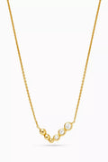 Articulated Reversible Beaded Stone Floating Necklace in 18kt Recycled Gold-plated Vermeil