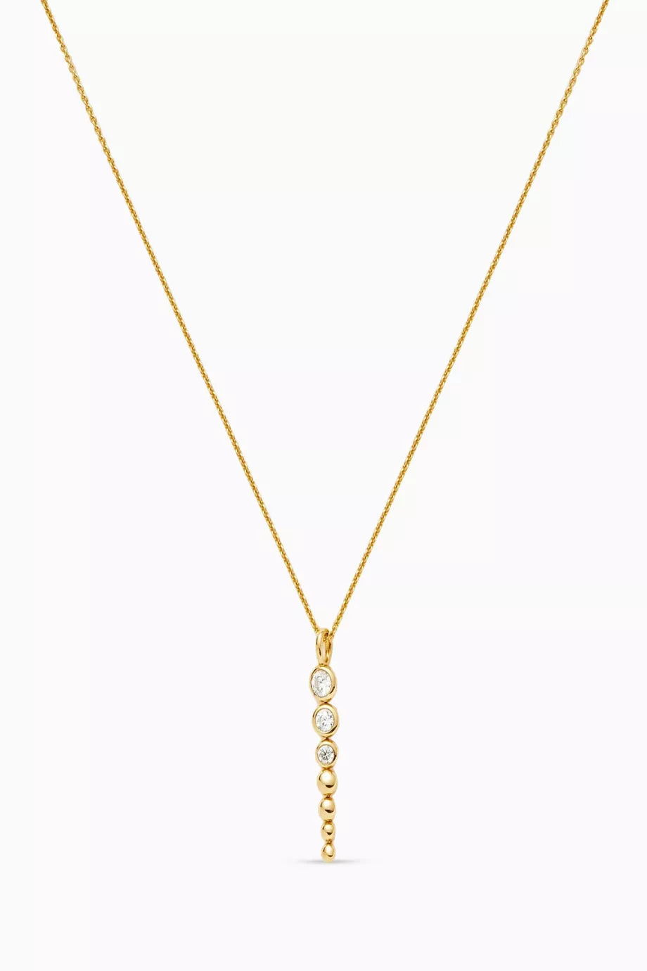 Articulated Reversible Beaded Stone Drop Pendant Necklace in 18kt Recycled Gold-plated Vermeil