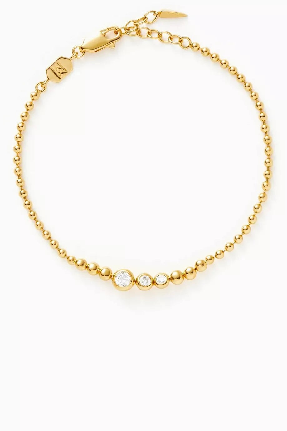 Articulated Reversible Stone Beaded Bracelet in 18kt Recycled Gold-plated Vermeil