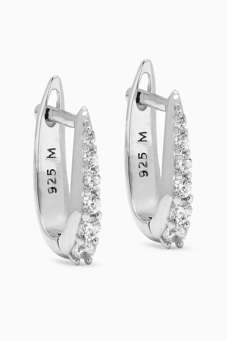 Claw Huggie Earrings in Sterling Silver