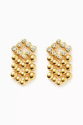 Articulated Beaded Stone Chandelier Earrings in 18kt Recycled Gold-plated Vermeil