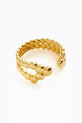 Articulated Beaded Open Ring in 18kt Recycled Gold Vermeil