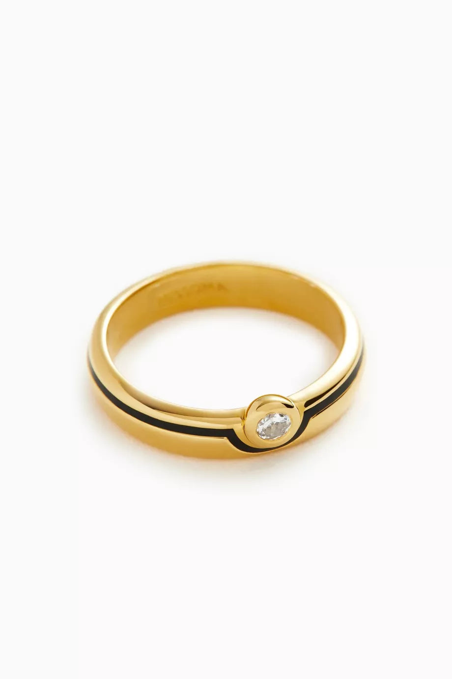 Enamel & Stone Byline Stacking Band Ring in 18kt Recycled Gold Vermeil