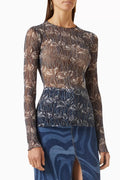 Fiori Di Loto-print Top in Nylon