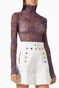 Fiori Di Loto-print Top in Nylon