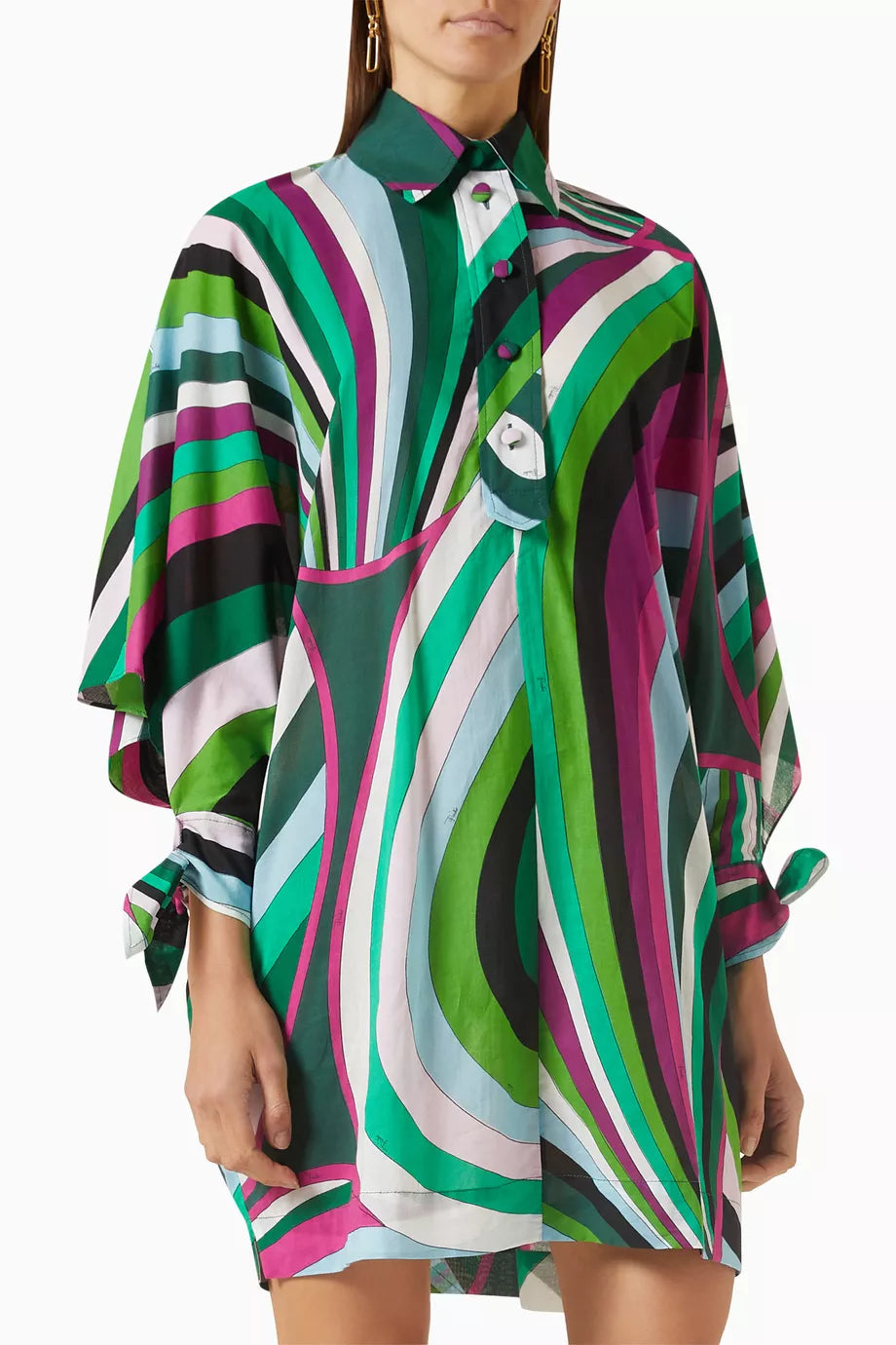 Iride Print Kaftan in Cotton