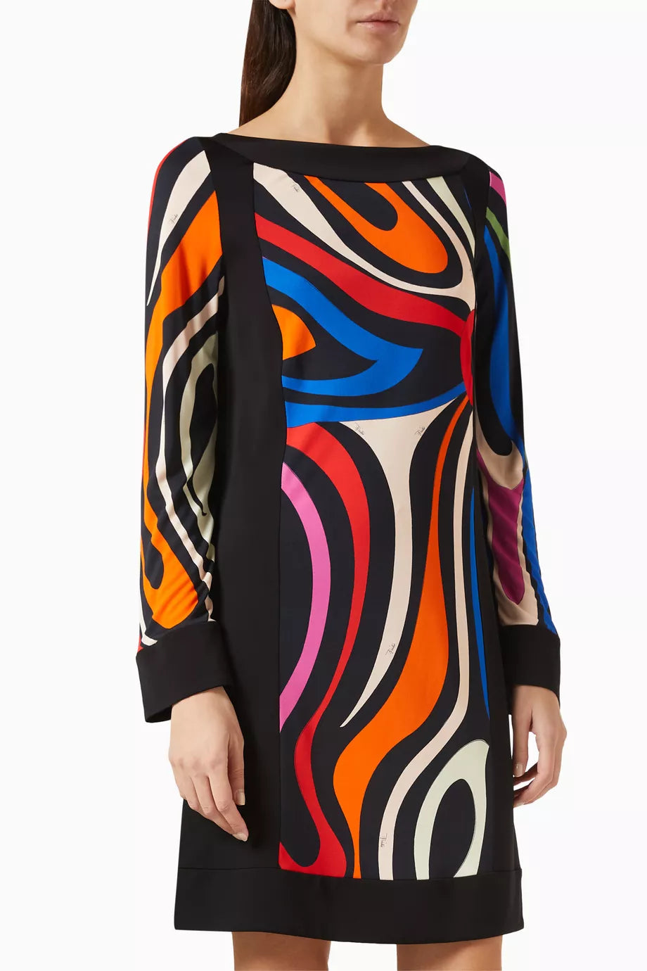 Marmo-print Mini Dress in Viscose & Silk