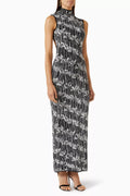 Fiori Di Loto Print Maxi Dress in Viscose