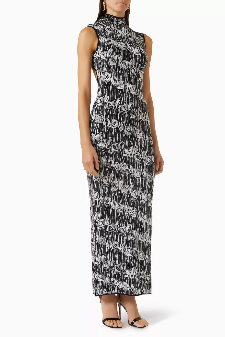 Fiori Di Loto Print Maxi Dress in Viscose