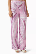Iride Print Pants in Silk-Twill