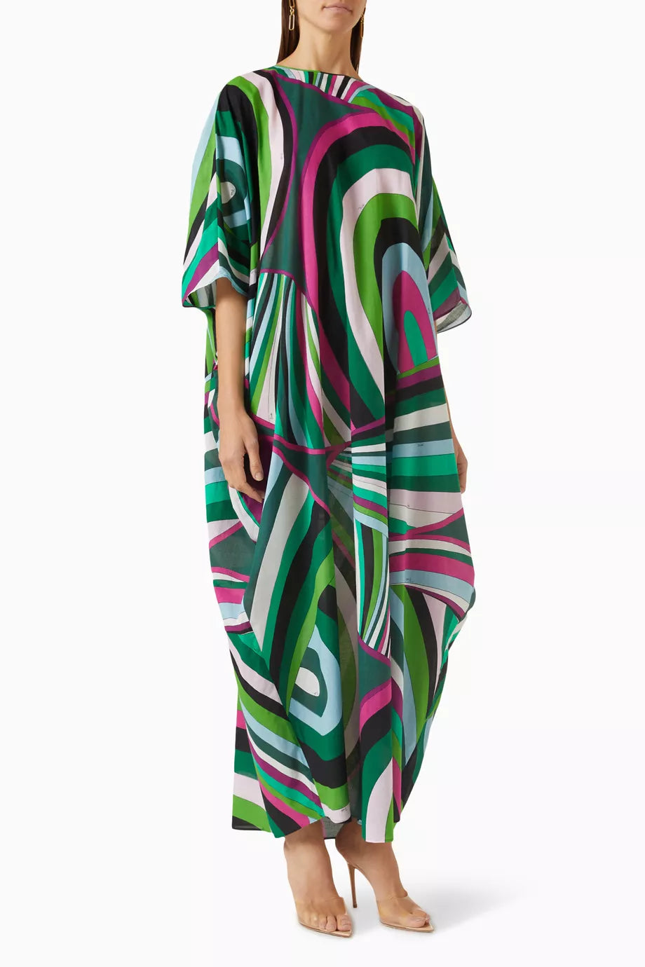 Iride Print Maxi Kaftan in Cotton