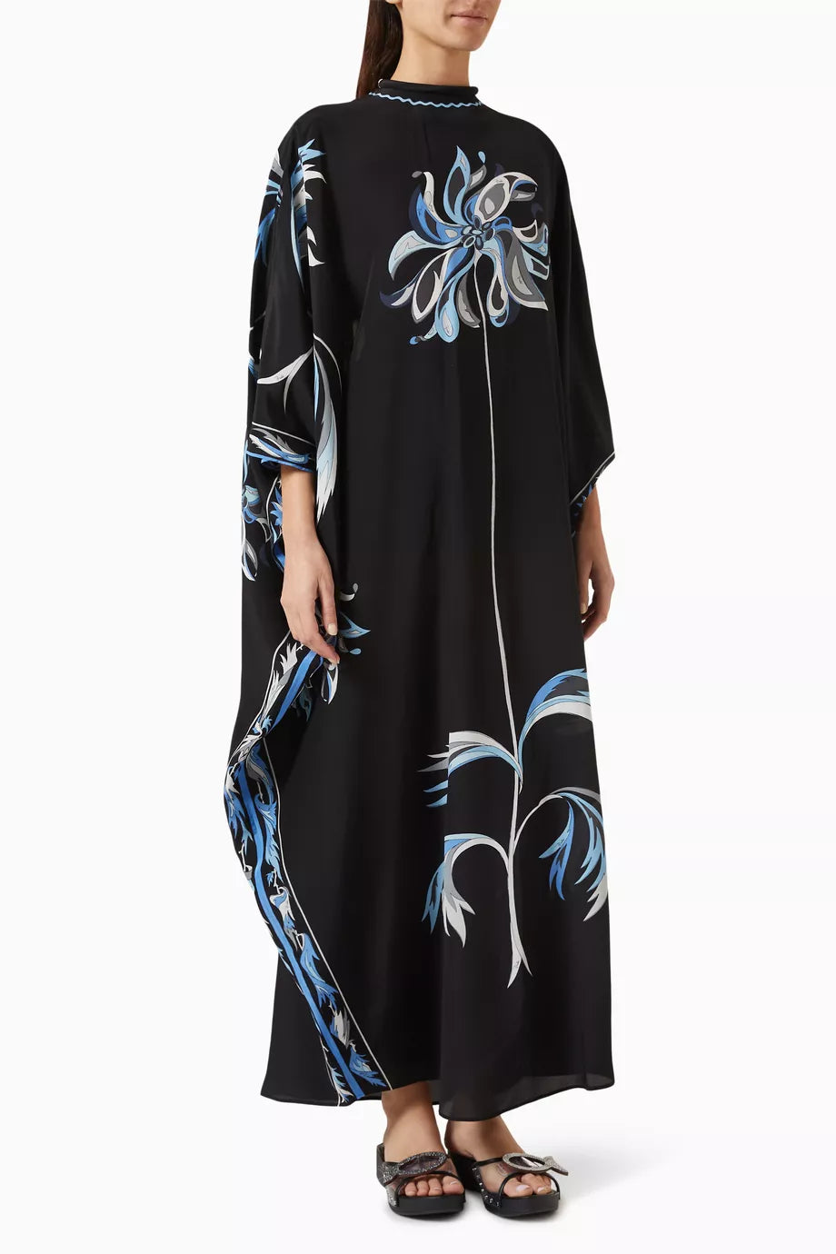 Dalia-print Kaftan in Silk