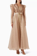 Bead-embellished Maxi Dress in Organza & Tulle