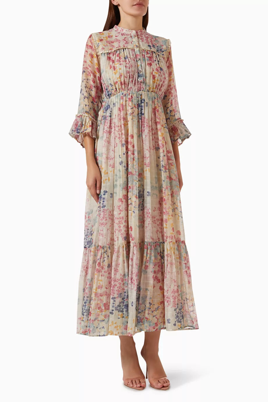 Amber Floral-print Maxi Dress in Cotton-silk
