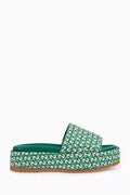 GG Platform Slide Sandals in Logo Canvas