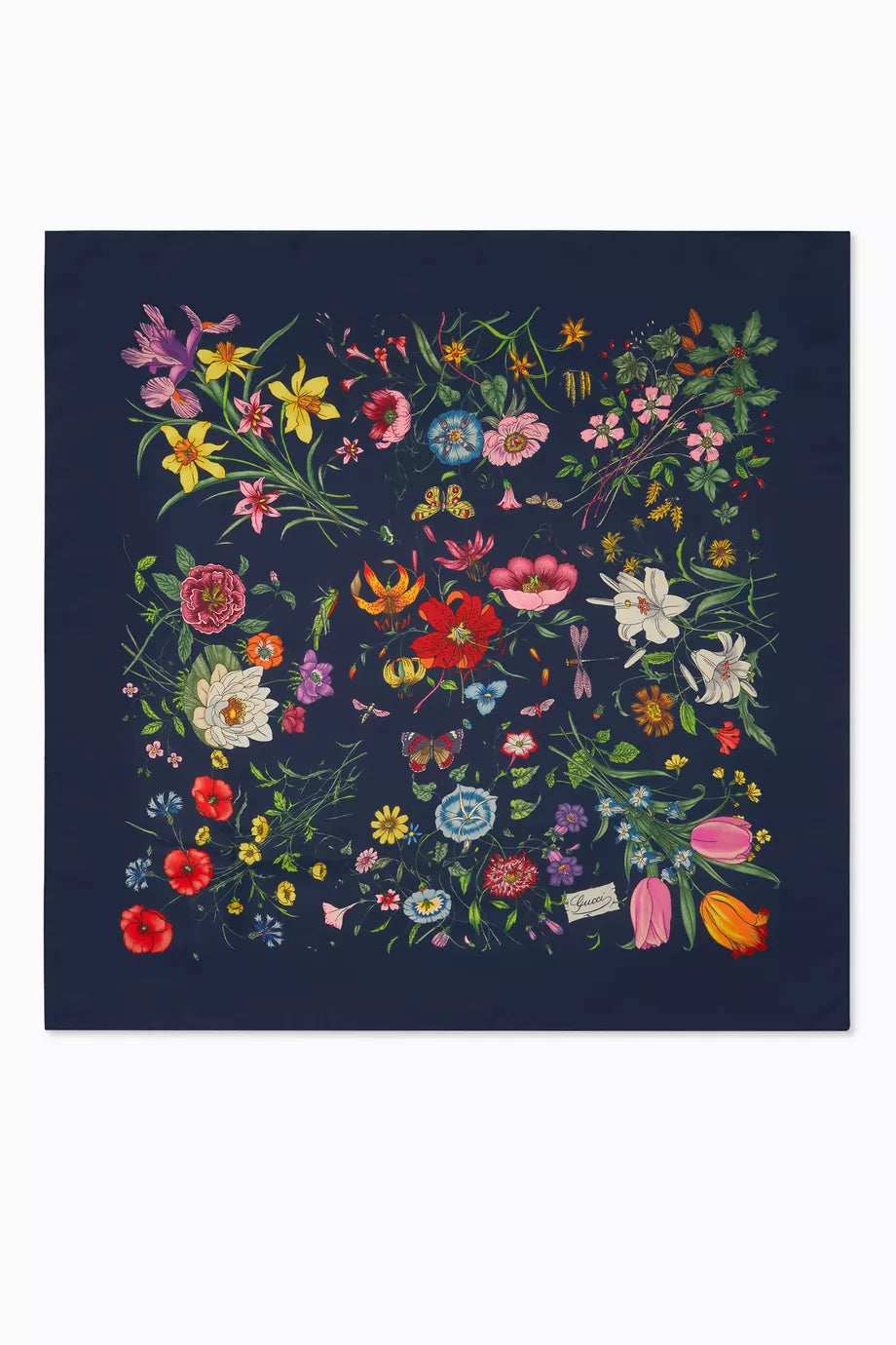 Flora-print Scarf in Silk Carré