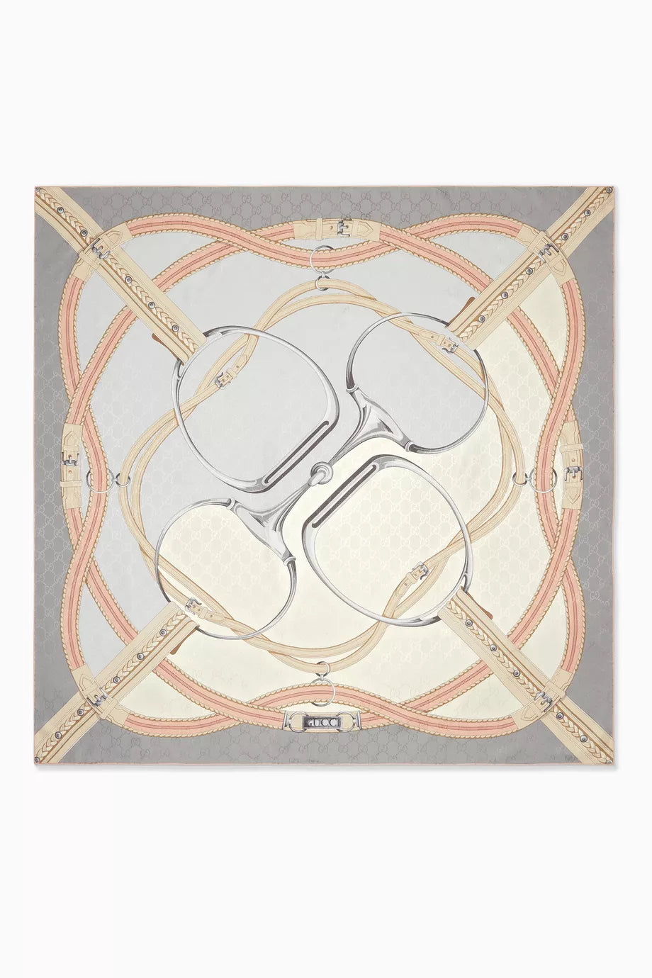 Horsebit-print Scarf in Silk Jacquard