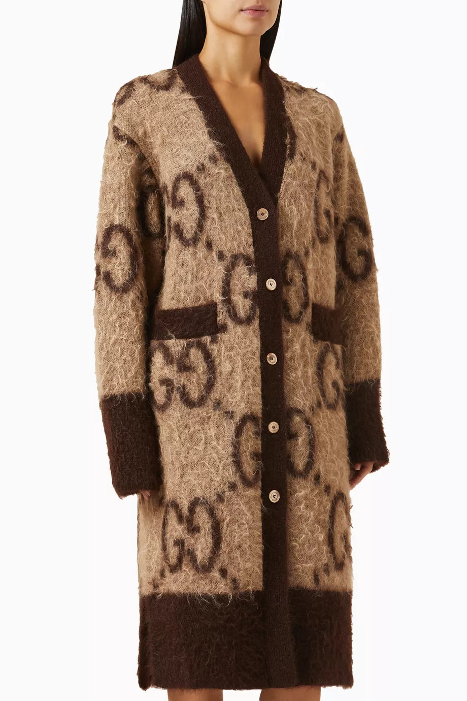 Long Cardigan in GG Mohair Wool