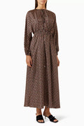 Interlocking G Chain-print Maxi Dress in Silk